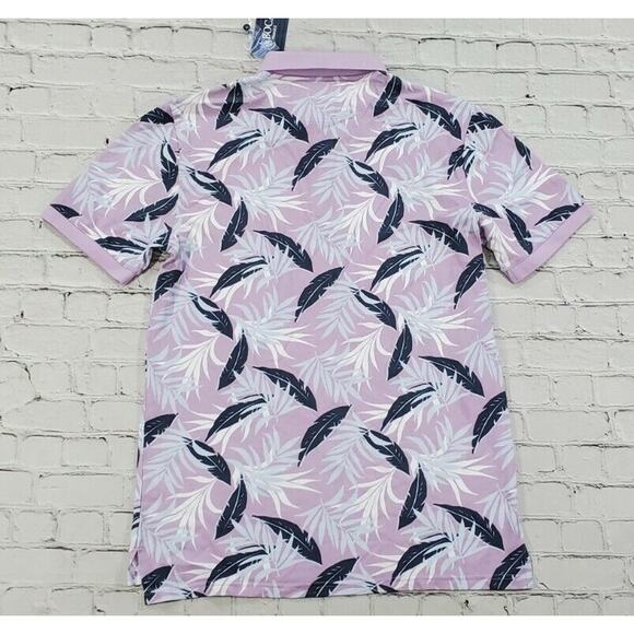 Boca Classics Purple Floral Cotton Knit Collared Golf Polo Shirt MENS SIZE SMALL - Picture 6 of 6